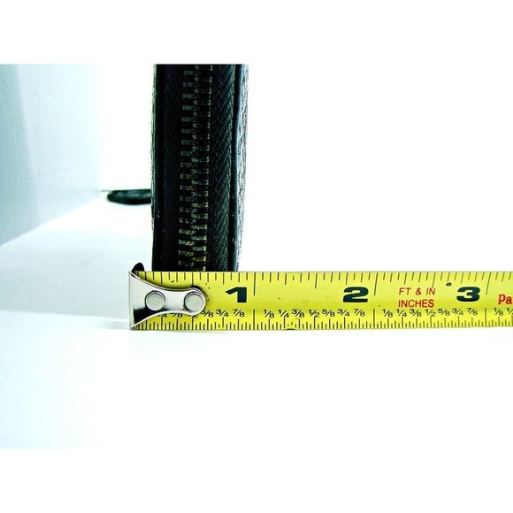 Kenneth Cole NY Full Zip Around Wallet Clutch Organizer Black Sliver Faux Snake - Picture 12 of 12